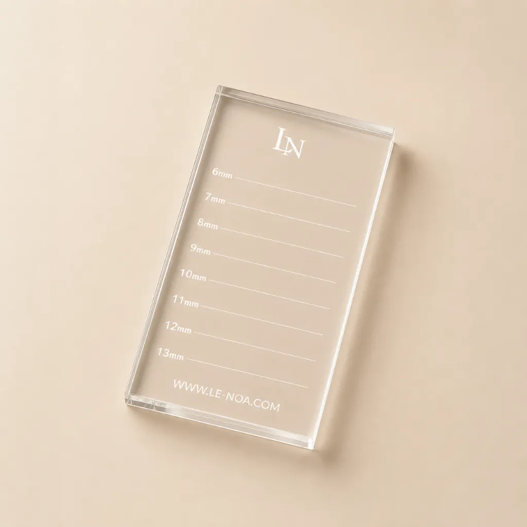 Transparent Acryl-Messblock auf Beige.webp