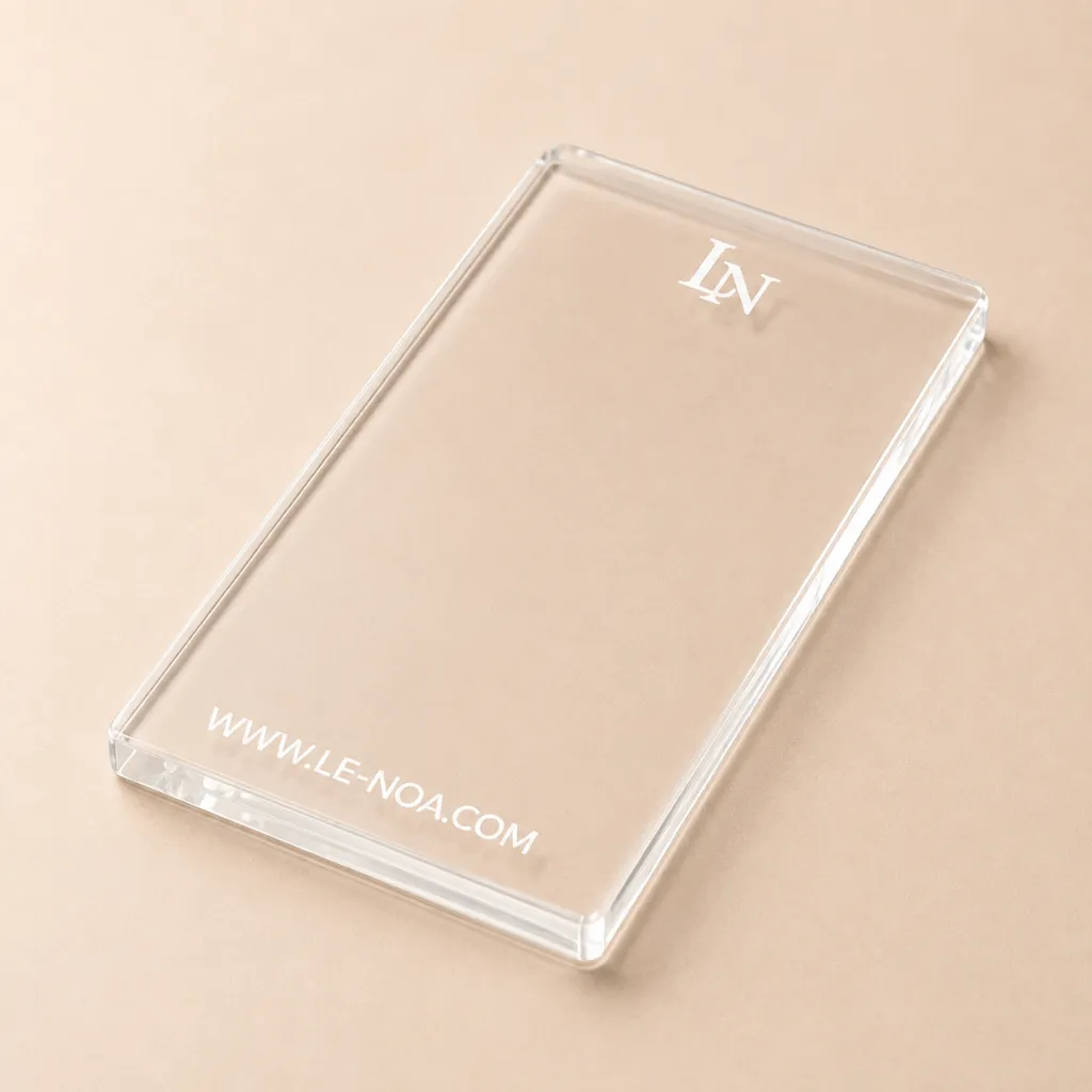 Transparente Acryltafel mit LN-Logo.webp
